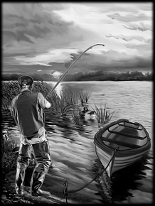 Рыбалка - картинки для гравировки