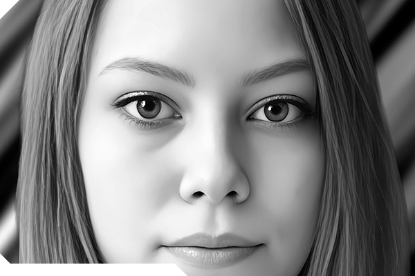 Стиль 4. Универсальная ретушь портрета для гравировки - Ретушь с гладкой текстурой и четкими линиями. Долгая обработка