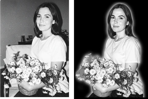 Пример 1: исходная фотография слева, результат авторетуши справа