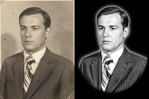 Пример 19: исходная фотография слева, результат авторетуши справа