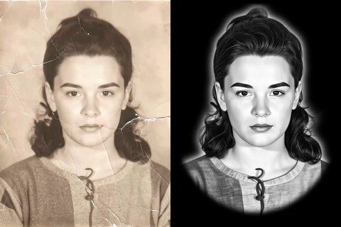 Пример 5: исходная фотография слева, результат авторетуши справа