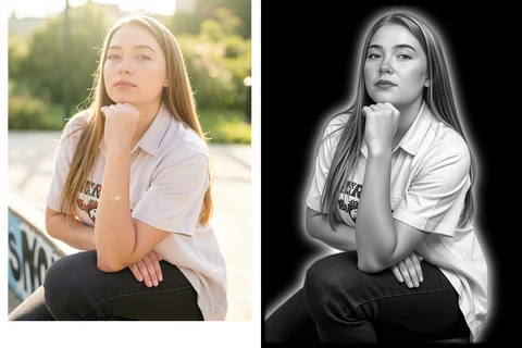 Пример 7: исходная фотография слева, результат авторетуши справа